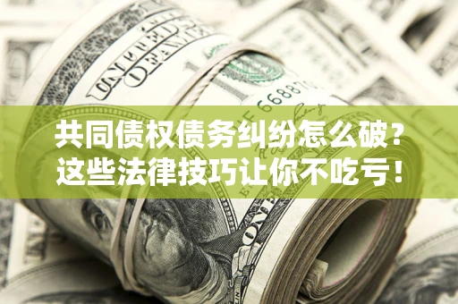武汉共同债权债务纠纷怎么破？这些法律技巧让你不吃亏！