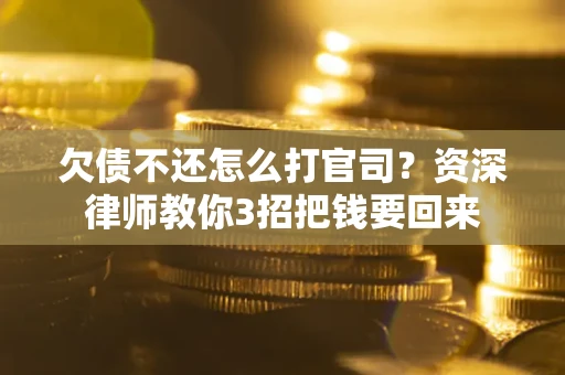 武汉欠债不还怎么打官司？资深律师教你3招把钱要回来