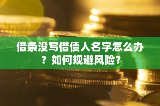 武汉借条没写借债人名字怎么办？如何规避风险？