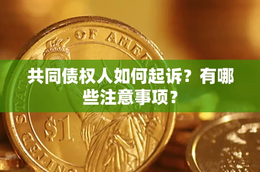武汉共同债权人如何起诉？有哪些注意事项？